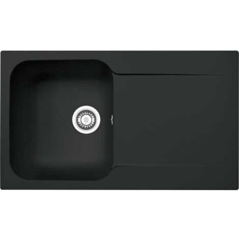Évier Kite Fradeko 611-86 en Tectonite noir – Dimensions 860 x 500 x 190 mm – Pour sous-meuble 50 cm – Vidage manuel – Mepamsa