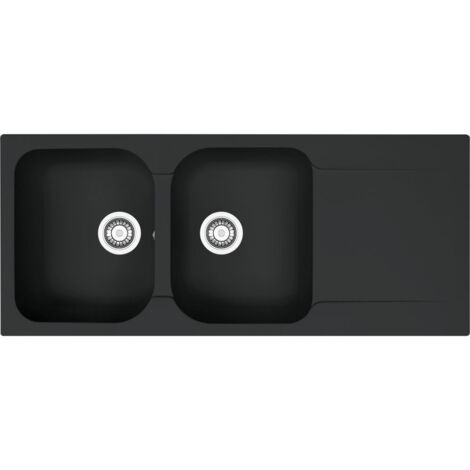 Évier Kite Fradeko - KITE 621 - noir - 1160 x 500 x 210 mm - sous-meuble 80 cm - vidage manuel - Franke