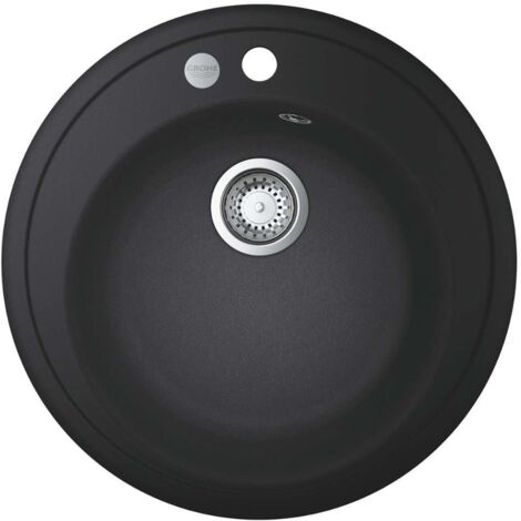 Evier Komposit - GROHE - K200 - 1 Becken - Einbau - Schwarz - Rund