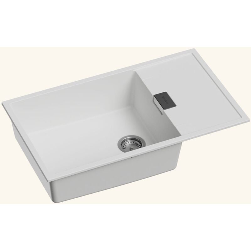 Kümbad - vier enzo granit blanc 1 bac xl 1 petit égouttoir