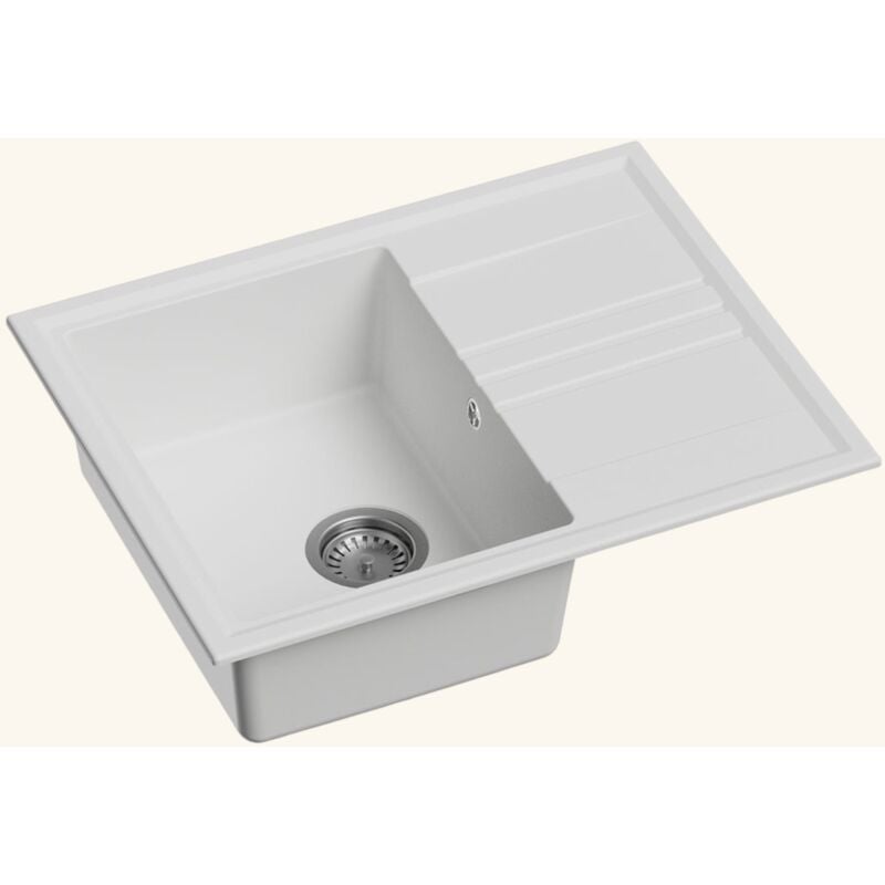 Kümbad - vier kyra granit blanc 1 bac 1 petit égouttoir