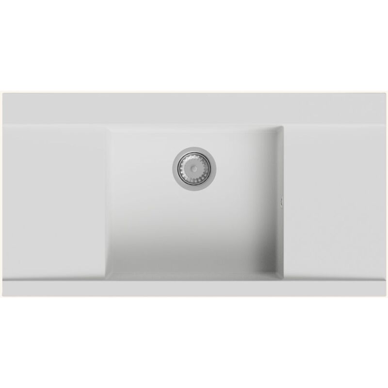 Kümbad - vier mylo granit blanc 1 bac 2 égouttoirs