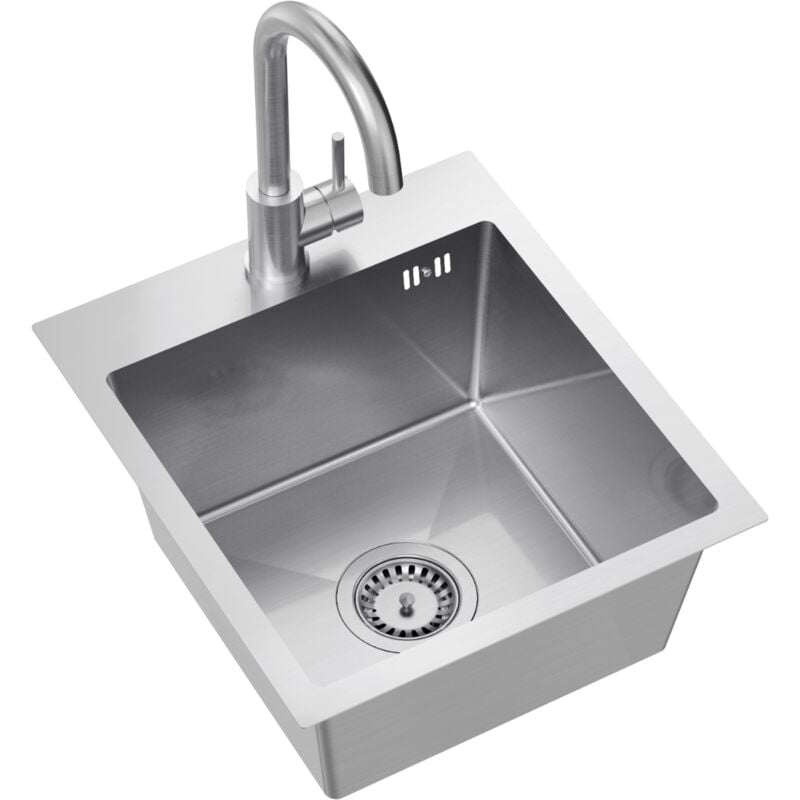 Granitan - vier monocuve en acier chromé argenté robinet droit ASPE40