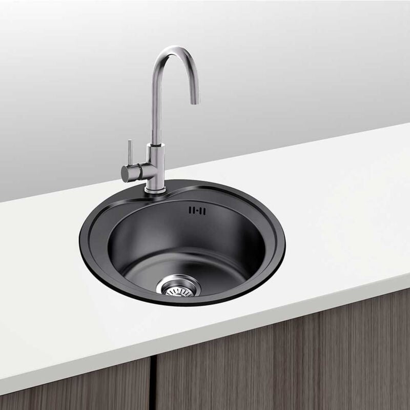 Evier Noir Acier Inox 49Ø Istanbul Gresinex