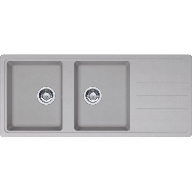 Vier Opale 621 Tectonite - platinum - 970 x 500 x 190 mm - sous-meuble 80 cm - vidage manuel Franke