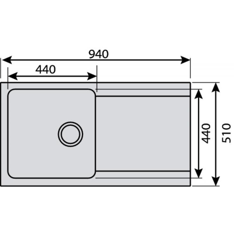 Vier de synthèse Orion 1 cuve + 1 égouttoir Urban Grey Franke france s.a.s