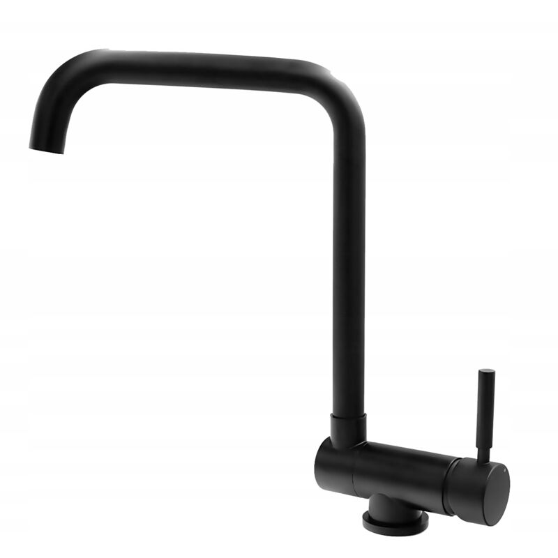 Granitan - vier pliant noir sous fenêtre avec mitigeur de cuisine