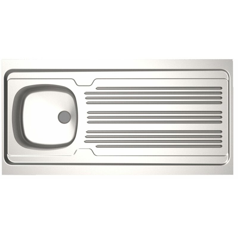 Moderna - vier à poser Lavelli inox 18/10 lisse 1 cuve 1 égouttoir - 1200x600mm