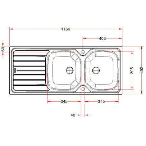 Evier RENOVA inox à encastrer 2 cuves avec égouttoir 116x50cm - FRANKE - 898311