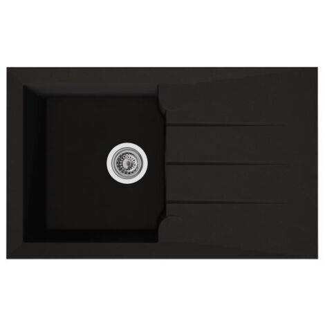 Evier - Résine BMC - Noir - A encastrer - STRADOUR - Alineo 1C - 81 x 50 cm