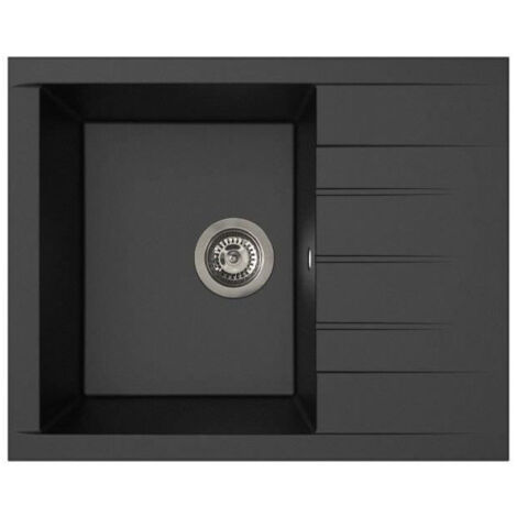 Evier - Résine SMC - Noir pailleté - A encastrer - STRADOUR - Cube 1C XS - 62 x 50 cm