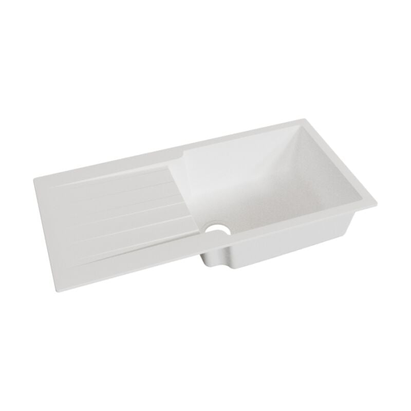 Cuisibane - vier resiroc avec 1 bac + égouttoir 100cm - Blanc