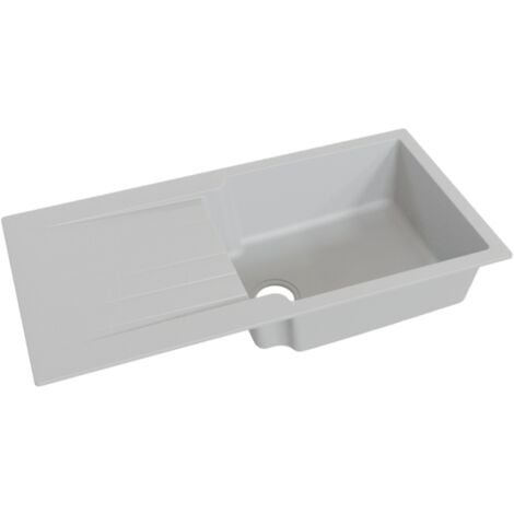 Évier RESIROC avec 1 bac + égouttoir 100cm - gris