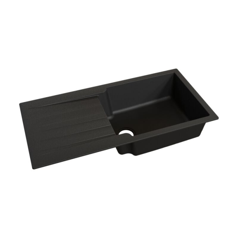 Cuisibane - vier resiroc avec 1 bac + égouttoir 100cm - Noir