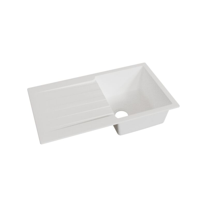 Cuisibane - vier resiroc avec 1 bac + égouttoir 86cm - Blanc