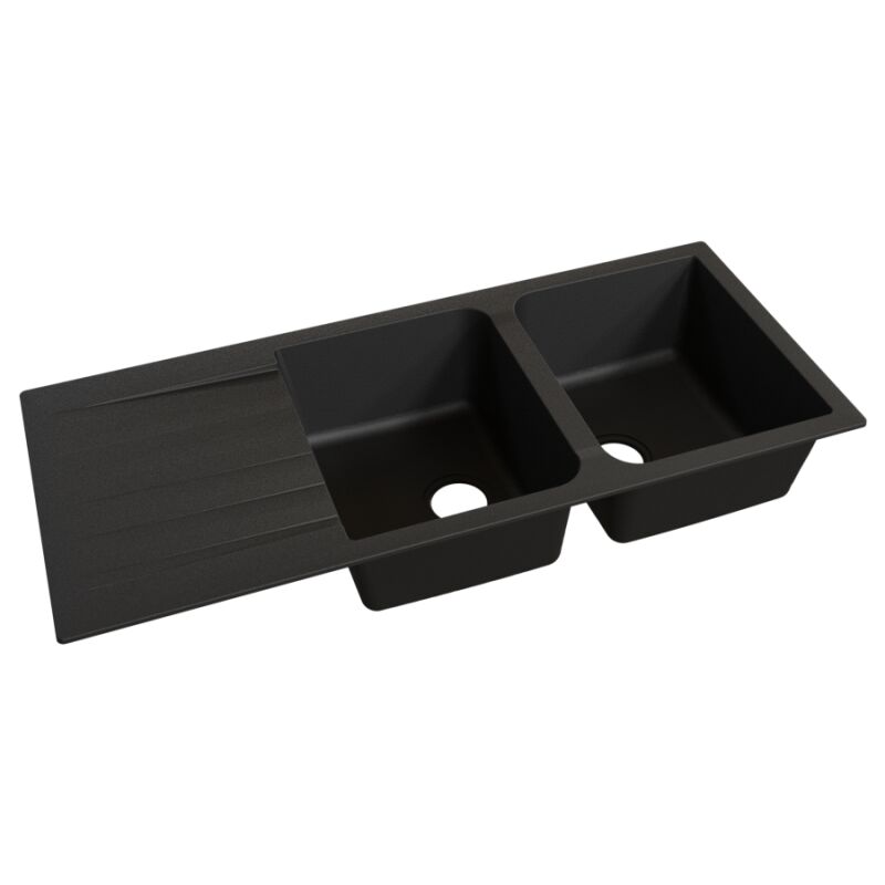 Vier resiroc avec 2 bacs + égouttoir 116cm - noir