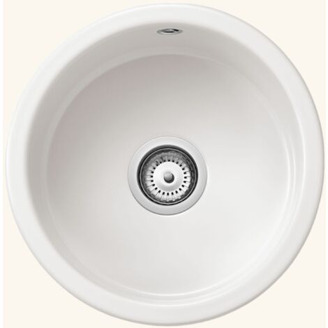 Évier rond céramique blanc Sanindusa VALET 1 bac 44.5 cm