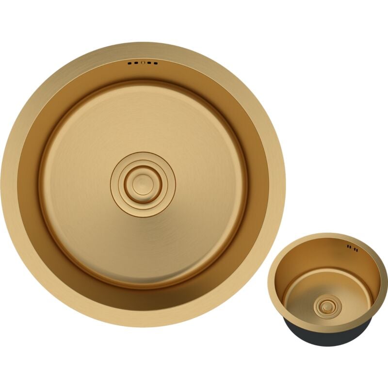 Granitan - vier rond en acier satiné or siphon set de cuisine NEA42