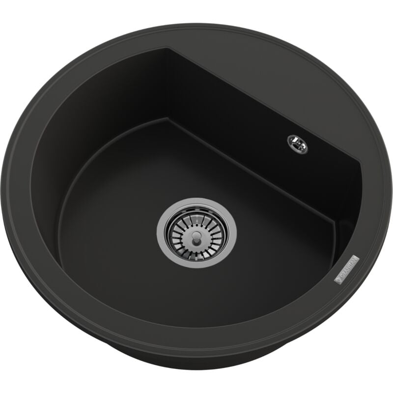 Vier rond en granit à un bac siphon chrome arno