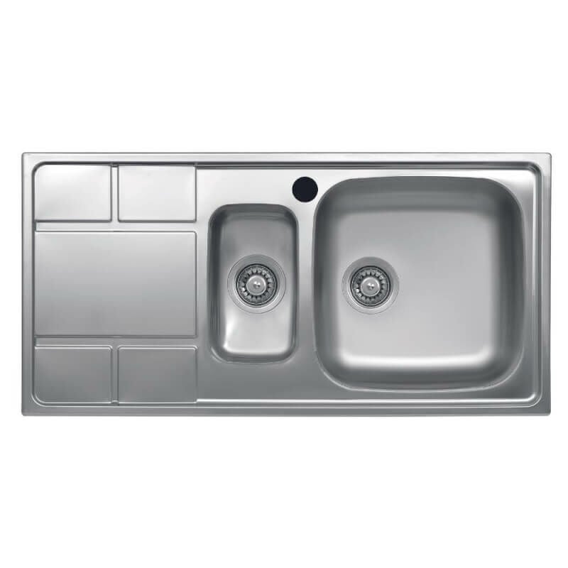 Evier SAXT332 100x50 cm 2 bacs gauche