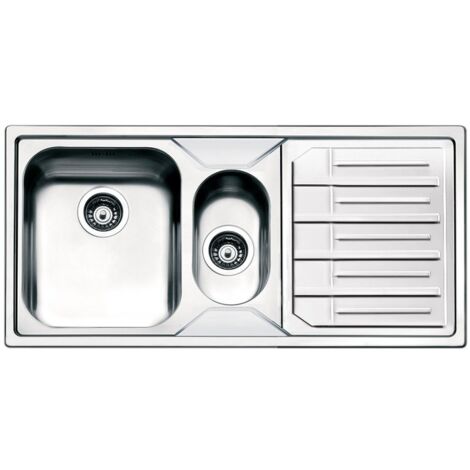 Évier semi-integré en inox 100x50 cm