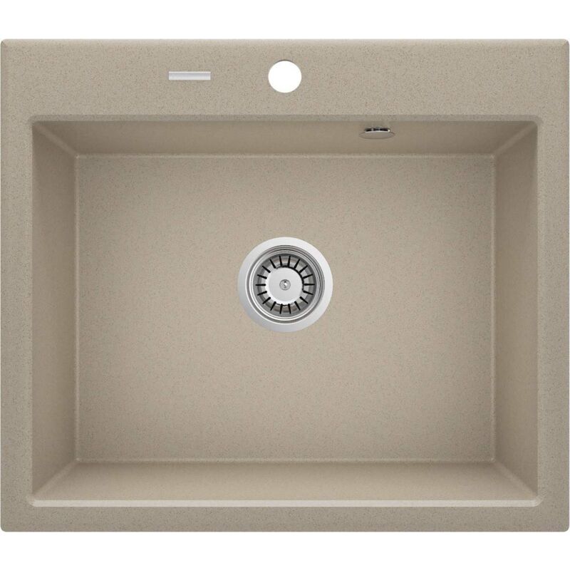 Évier simple cuve couleur granit avoine 600 x 520 mm complet avec accessoires Deante Andante ZQN7103 Avoine Granit