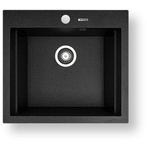 Évier simple Pyramis Siros 1B 57 x 51,5 cm Noir