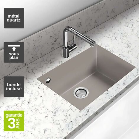 Évier sous-plan 1 Cuve 49x40x20cm R5mm - Quartz Tartufe -  Quadra BE FRÉCAN