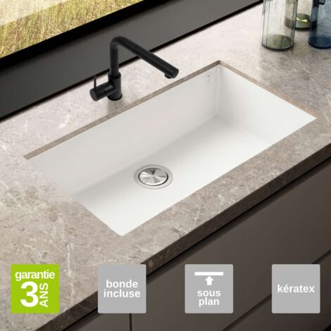 Évier sous-plan 1 Cuve 50x40x20cm R5mm - Quartz Blanc -  Kera BE FRÉCAN