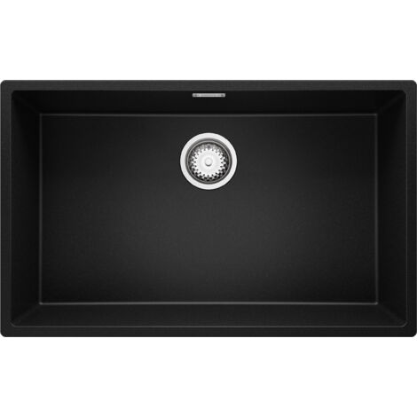 Evier Sous Plan  76 x 47 cm, Evier en Granit 1 bac + Kit de Vidage, Lavabo Cuisine de Primagran