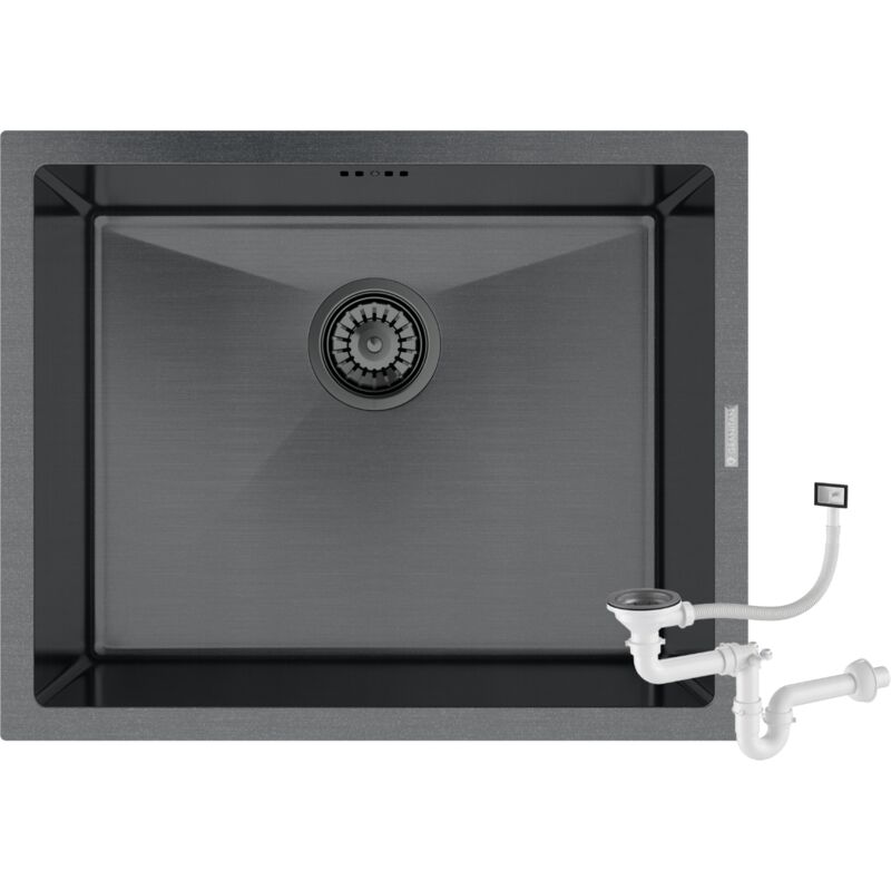 Granitan - vier sous plan en acier un bac noir cuisine BARI54