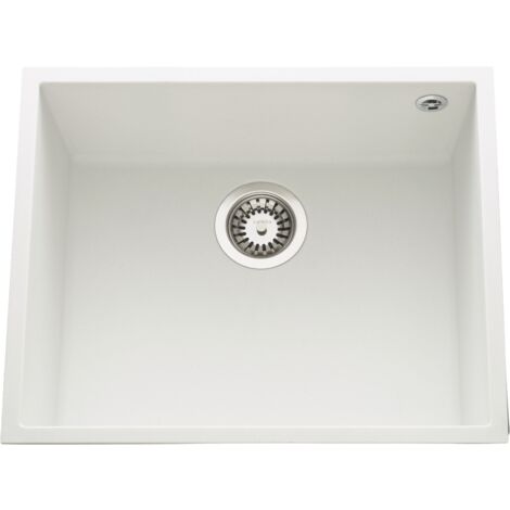 Évier sous-plan granit blanc Luisina QUADRILLE 1 bac 540x440