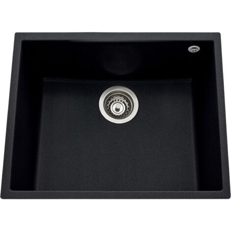 Évier sous-plan granit noir moucheté Luisina QUADRILLE 1 bac 540x440