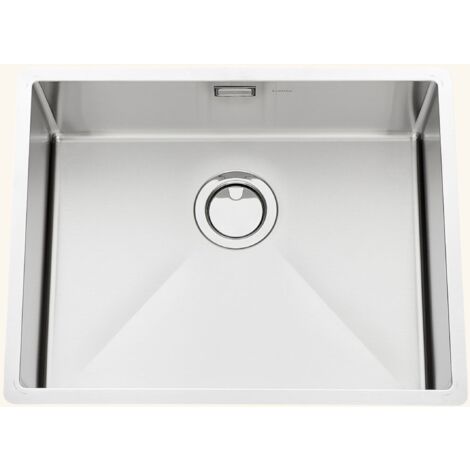 Évier sous-plan inox nid d'abeille 1 bac 570x450 mm – Pose sous-plan – Trop plein inclus – Pour meuble 80 cm minimum – Luisina