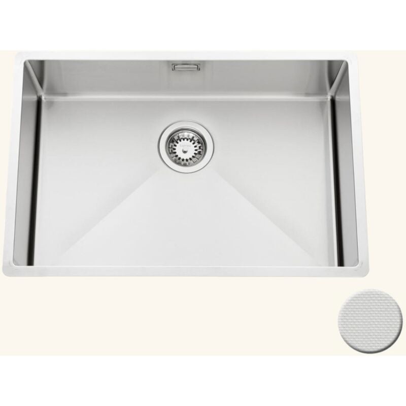 Luisina - Evier sous-plan inox nid d'abeille vibrato 1 bac 670x450 mm