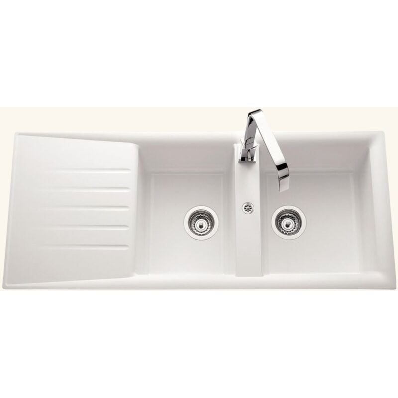 Vier résine blanc EWI emeraude 2 bacs 1 égouttoir