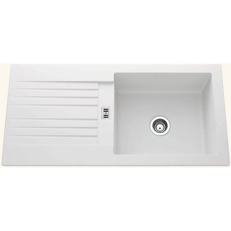 Cuisissimo - vier résine blanc pluton 1 grand bac 1 égouttoir