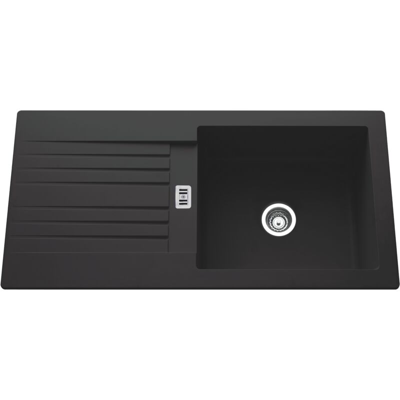 Cuisissimo - vier résine noir pluton 1 grand bac 1 égouttoir