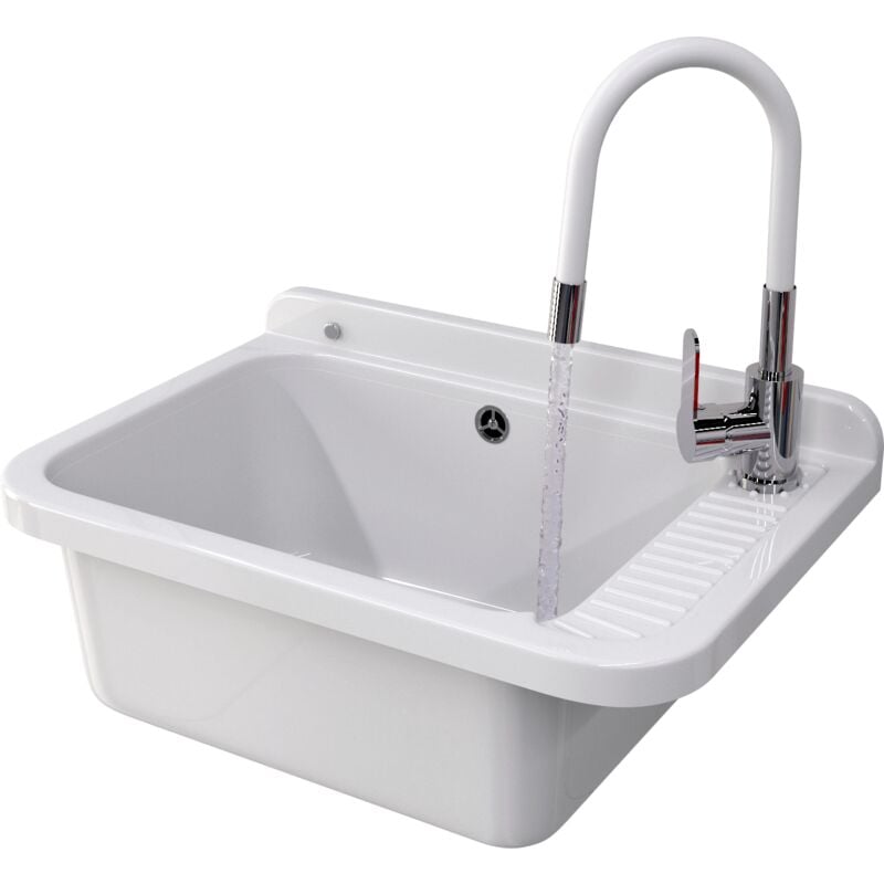 Granitan - vier technique blanc cuve de travail negra grand ensemble de robinetterie