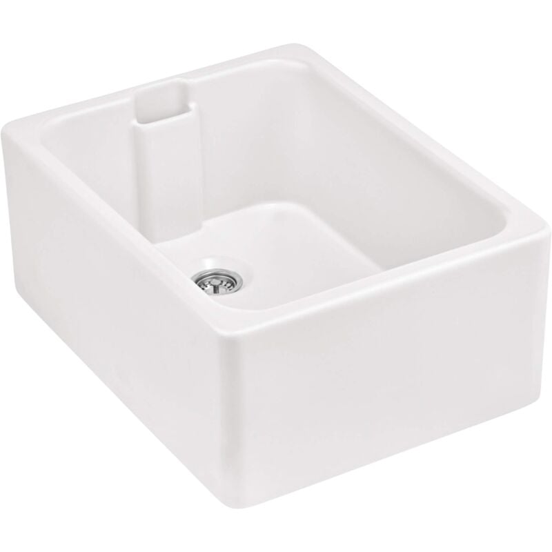 Évier timbre d'office céramique Sanindusa BELFAST Blanc 1 bac