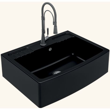Évier timbre d'office granit noir FOCA 1 bac