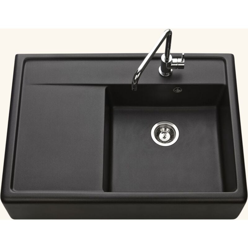 Kümbad - vier timbre d'office granit noir kiwi 1 grand bac 1 égouttoir