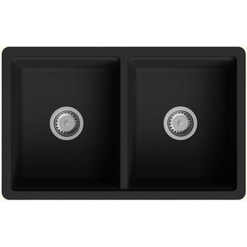 Kümbad - vier timbre d'office sous-plan nora granit noir 2 bacs