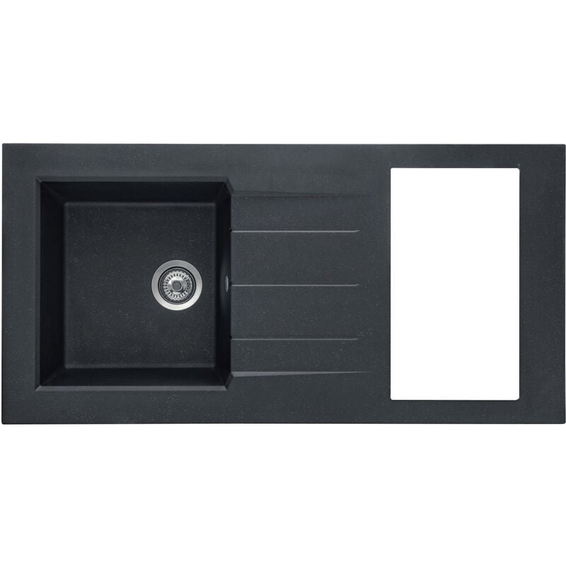 MODERNA Évier pour cuisinette 120 cm ONTARIO en résine noir pailleté