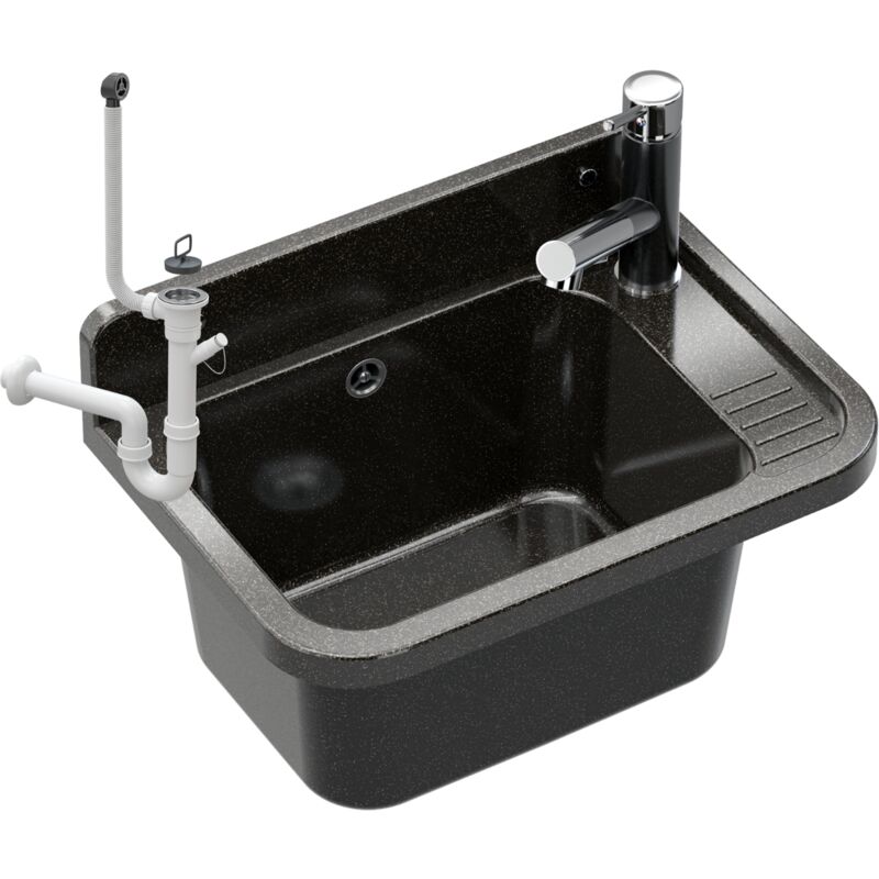 Granitan - vier utilitaire chambre buanderie garage robinet extractible noir robinet paron