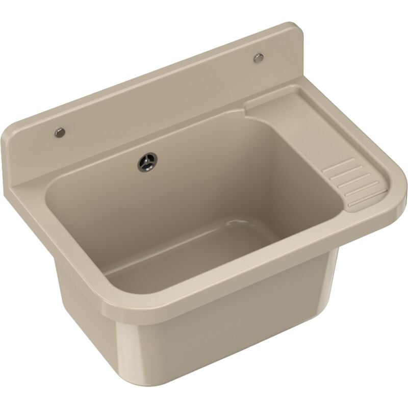 Evier utilitaire chambre de lavage beige siphon technique garage 85111832