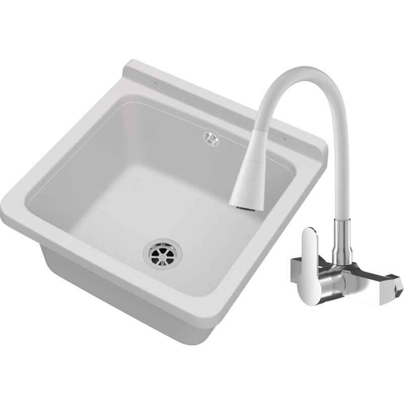 Granitan - vier utilitaire cuve technique garage blanc orta robinetterie murale