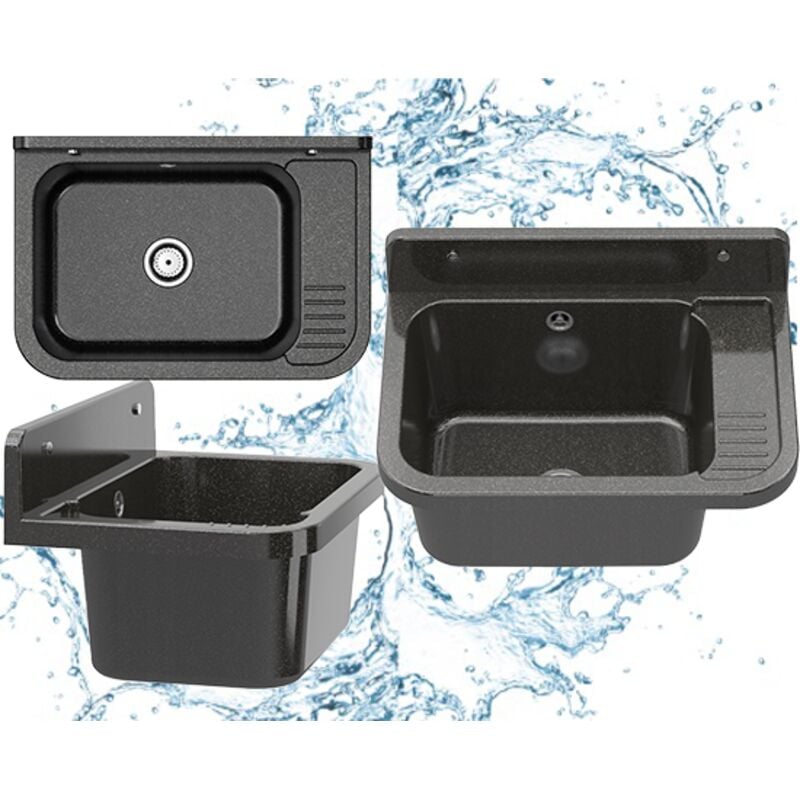Evier utilitaire noir technique chambre de lavage garage paron marbre 85111886