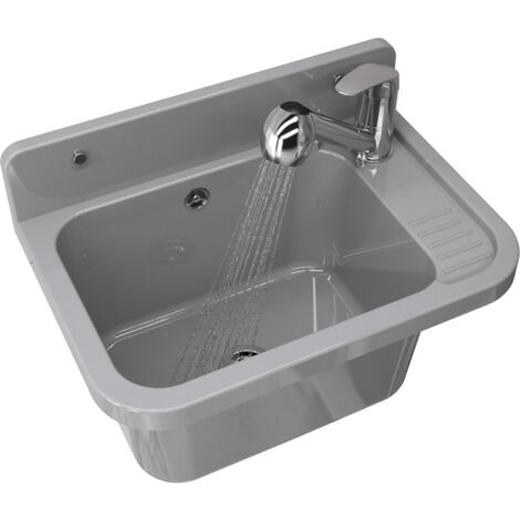 Évier utilitaire Paron Granitan avec Robinet Extractible et Siphon Intégré pour Garage, Buanderie et Atelier