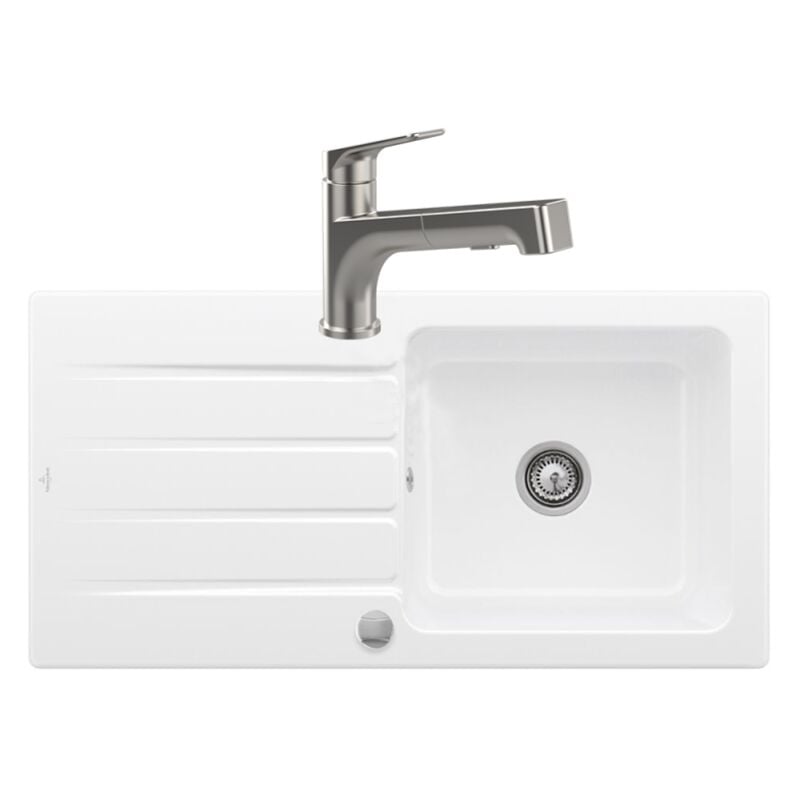 Villeroy&boch - Evier 1 bac villeroy et boch Architectura 60 + Robinet de cuisine Junis Shower